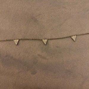 EXPRESS SILVER DIAMOND TRIANGLE NECKLACE